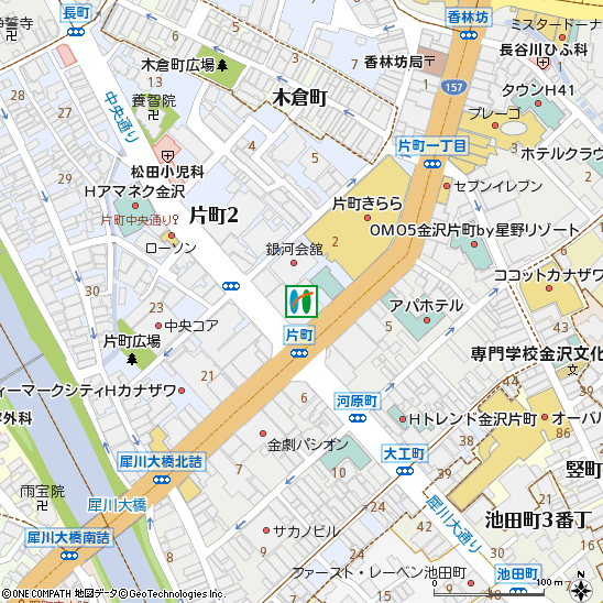片町支店付近の地図